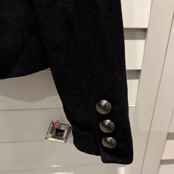 Tart Collections NWOT Wool lined Black Military-Style Jacket with shoulder Pads. - Picture 6 of 13